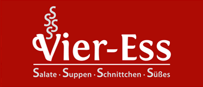 Café Bistro Imbiss Vier-Ess in der Kölner Innenstadt – Kunibertsviertel - bietet Ihnen zum Mittagstisch Salate, Suppen, Schnittchen, Süßes, Kaffee to go, belegte Brötchen, Eintopf alles auch zum Mitnehmen, take away.